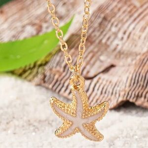 White Starfish Pendant Necklace